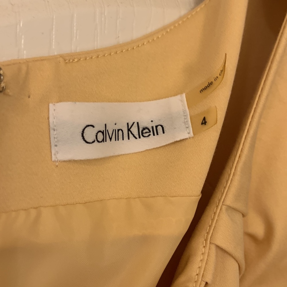 Calvin Klein light yellow pleated dress - Picture 4 of 5